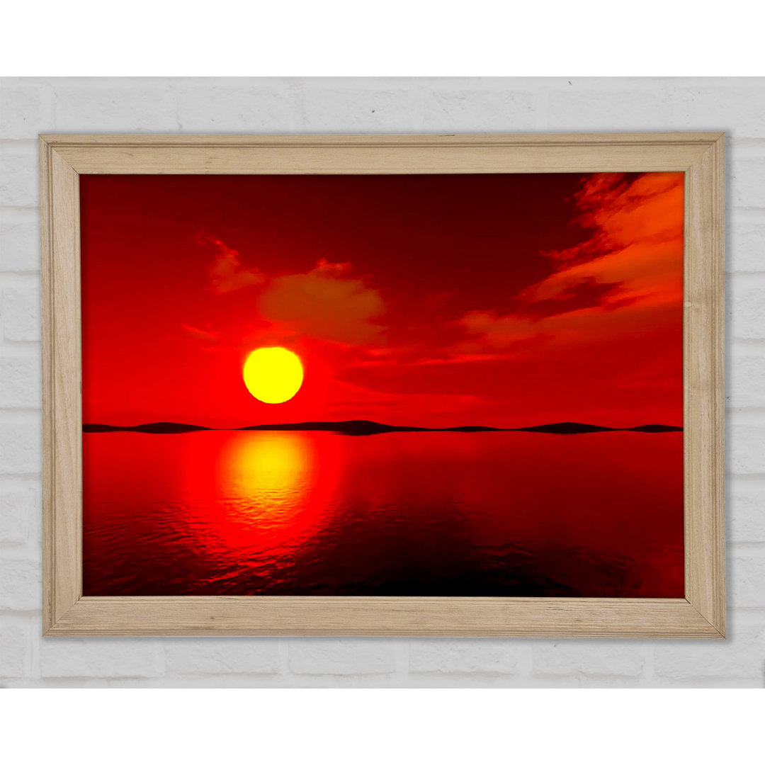 Red Sunblaze Reflexion Gerahmter Druck