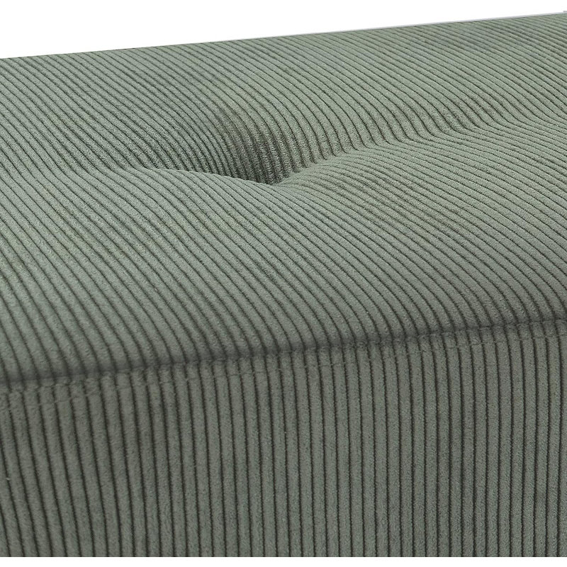 Banc rembourré 39,4 po Velours côtelé, Vert