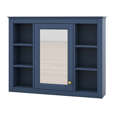 Armoire à pharmacie de salle de bain l 35 po x H 27,5 po avec miroir, armoire murale avec porte et tablettes réglables, armoire de rangement au-dessus de la toilette