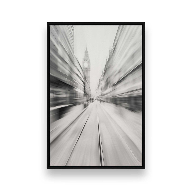 Impression sur toile London Pulse, Cadre flottant noir satiné, H 12,75 po x l 8,75 po x P 1,75 po