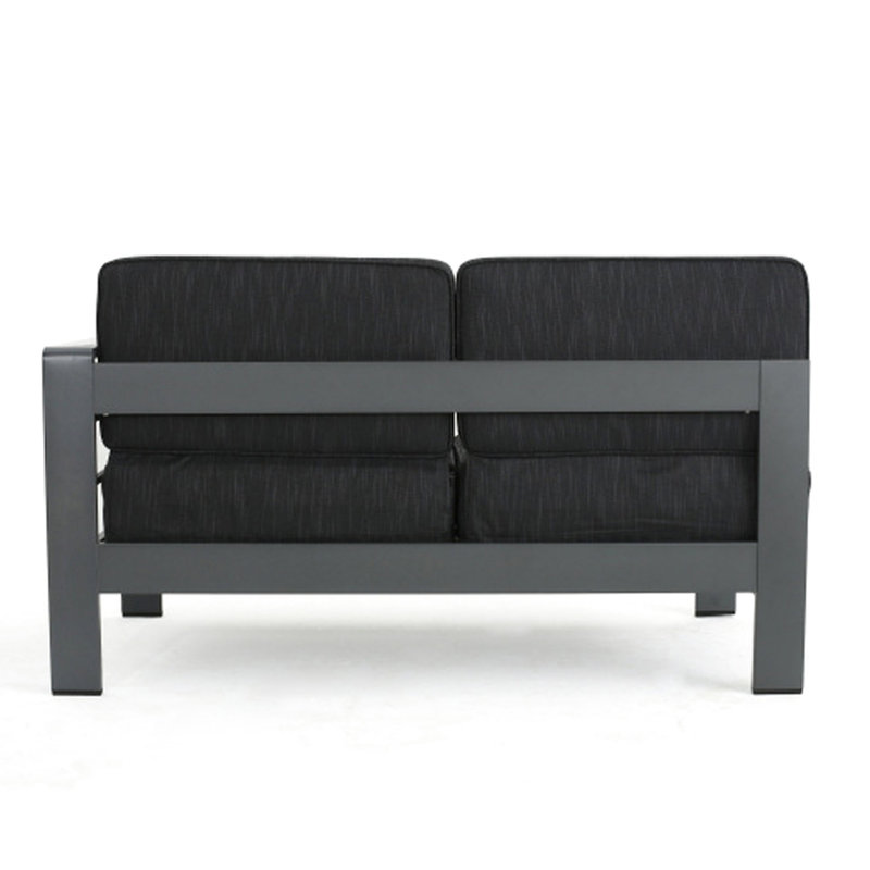 Canapé modulaire d'extérieur à cadre gris Cape Coral avec coussins en aluminium foncé
