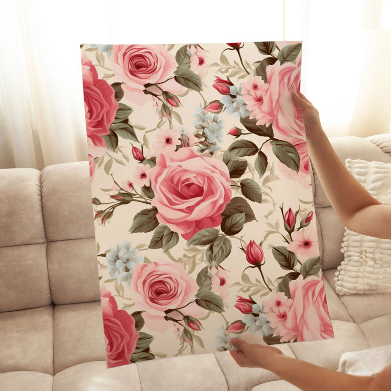 «Floral Rose Flowers I», reproduction d'art sans cadre, H 36 po x l 24 po