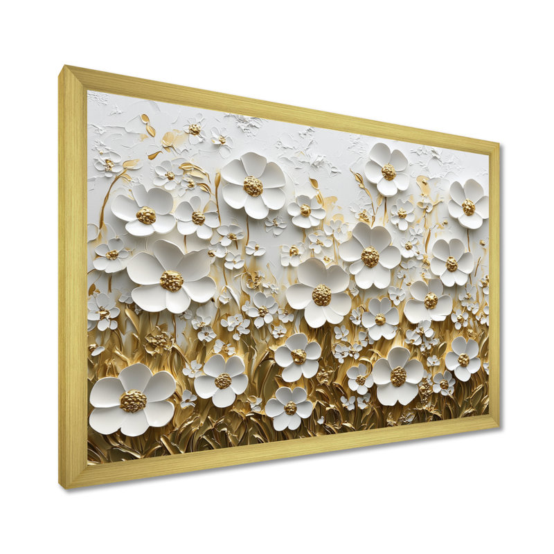 Moriani - Floral Wall Art, H 30 po x l 40 po, Reproduction encadrée d'une seule photo, Doré
