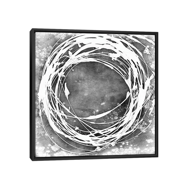 « 3 60 ii », reproduction sur toile, H 18 po x l 18 po x P 1,5 po, Toile avec cadre noir, Pas de tapis