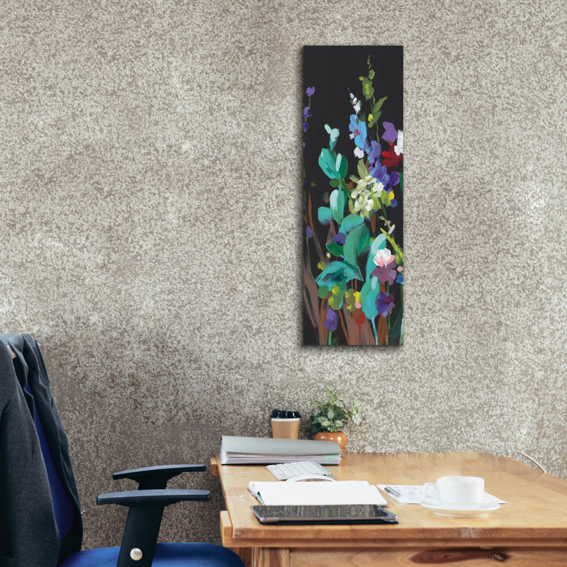 «Brightness Flowering Panel 1» par Danhui Nai, art mural sur toile, H 36 po x l 12 po