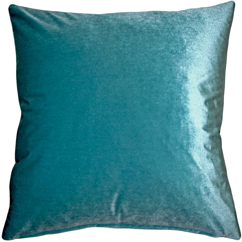 Velvet Throw Pillow, 19" x 19", Aqua