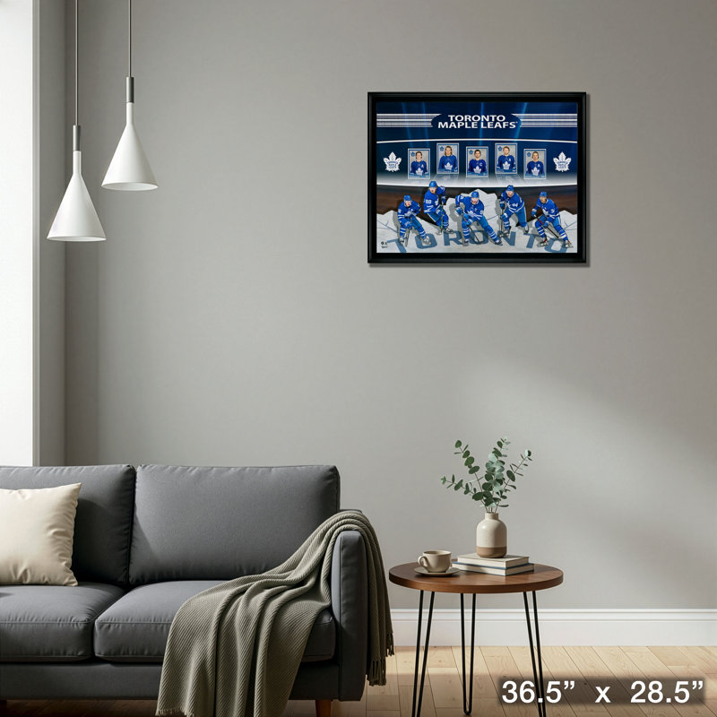 Toronto Maple Leafs Card Collage - Framed Hockey Wall Art, 30x41