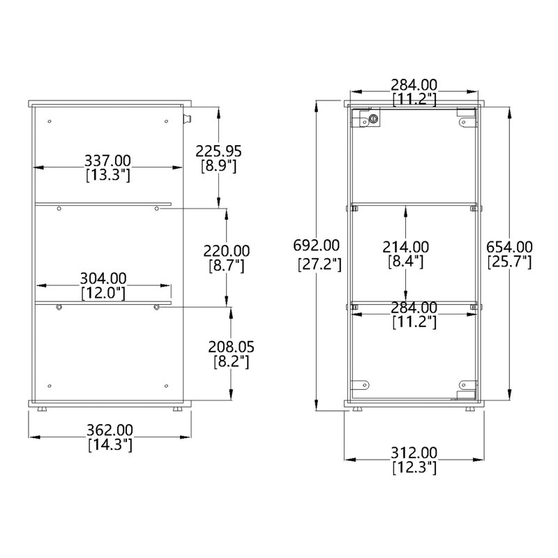 27'' H x 12.3'' W Metal Retail Counter