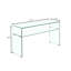 Console en verre, console en verre trempé transparent avec bureaux à bords arrondis, table de canapé
