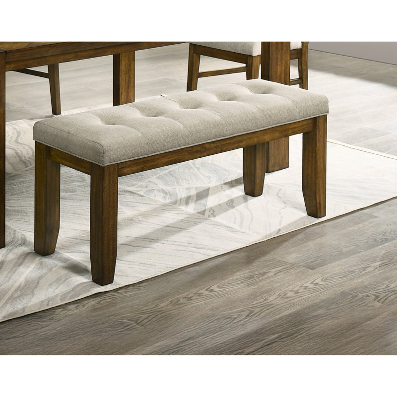Banc contemporain 1 pièce en tissu neutre doux pour salle à manger, fascinant, hauteur d'assise de 20,1 po, poids de 32 lb