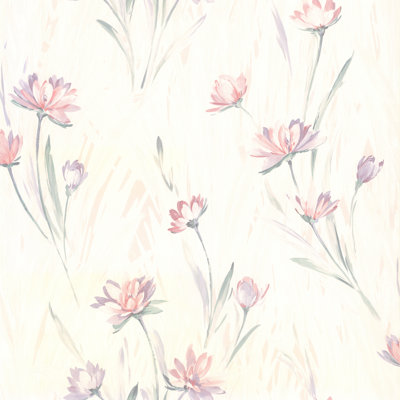 Papier peint floral 33 pi x 20,5 po For Your Bath III