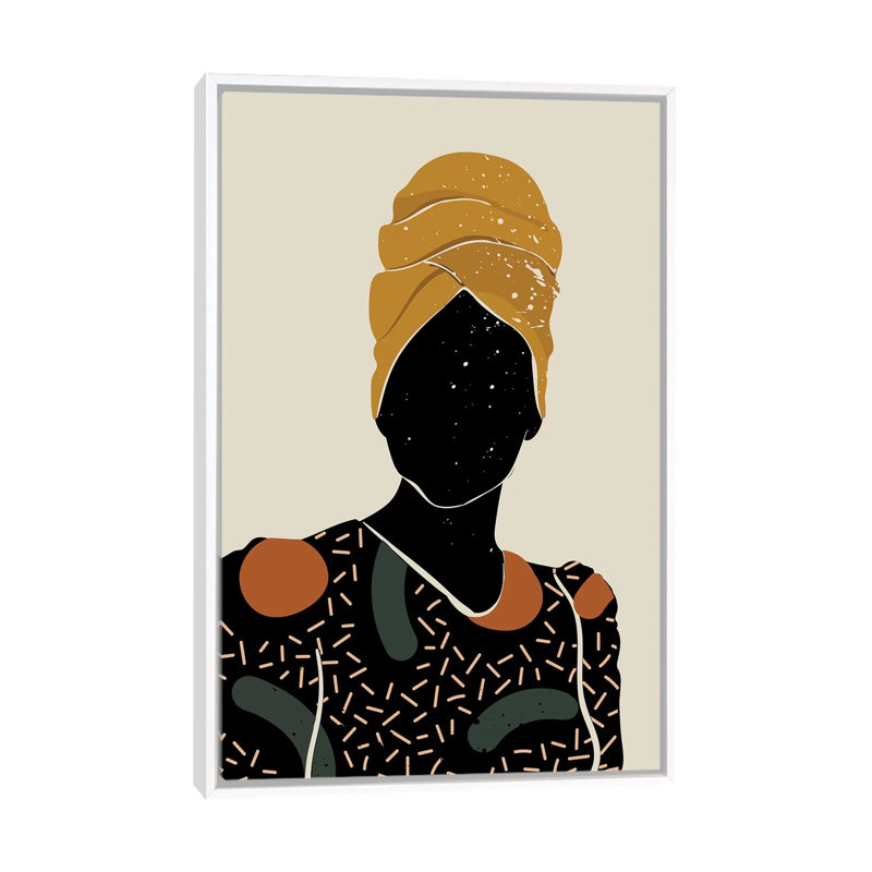 Black Hair X - impression d'art graphique, Pas de tapis, H 40 po x l 60 po x 1,5 po, Toile blanche encadrée