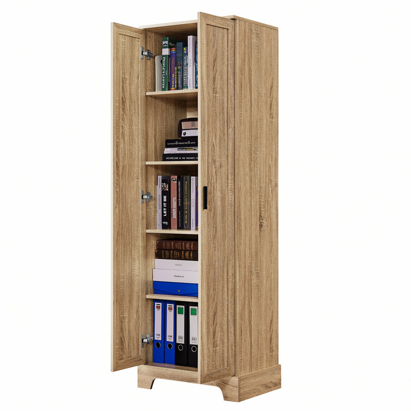 Wooden Frame Cabinet, Bathroom Cabinet, Wood Storage Cabinet With Two Doors For Bathroom, Brown