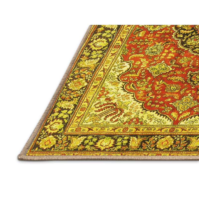 Washable Oriental Indoor Rug, Rectangle 7' x 10'