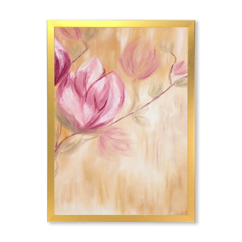 Peinture du printemps magnolia - reproduction d'art sur toile traditionnelle, H 44 po x l 34 po x P 1,5 po