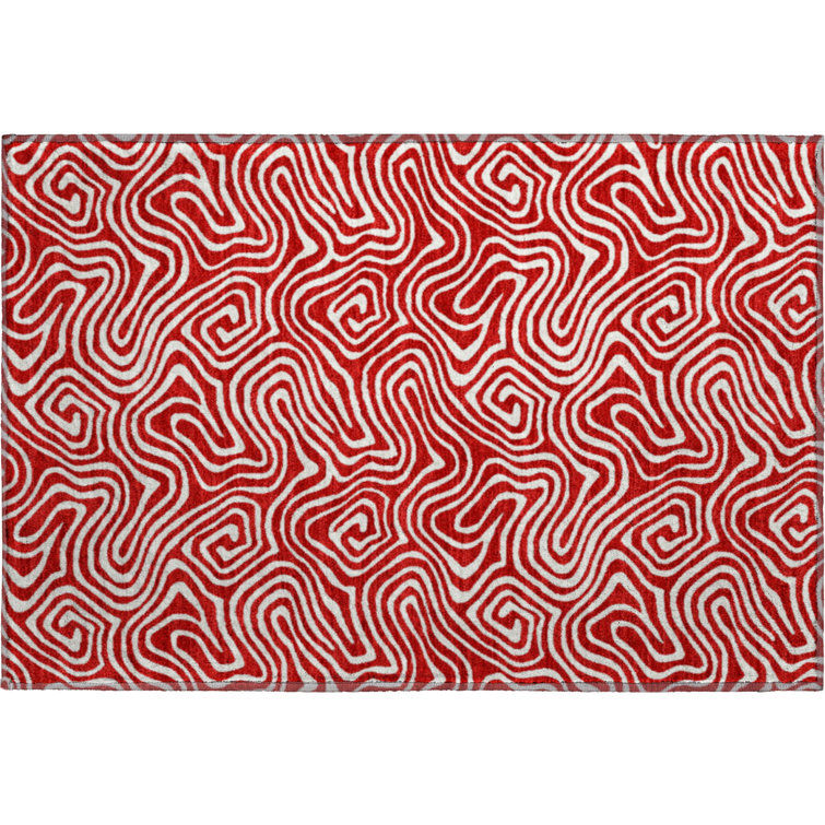 Premium Machine Washable Birchview AMF1030 Swirls Rug