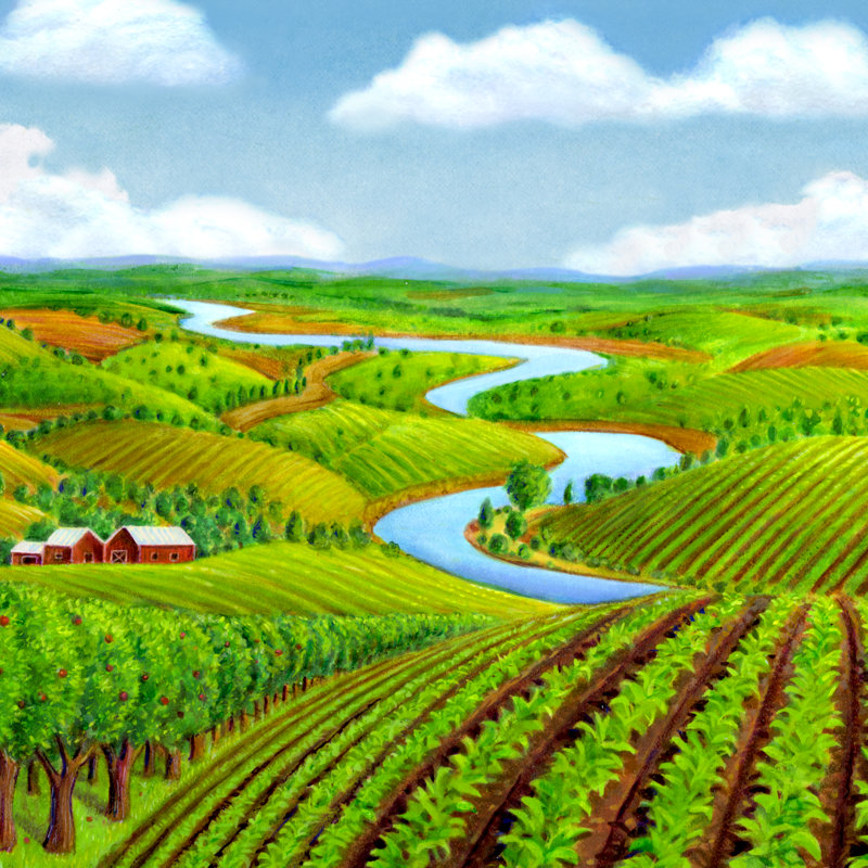 Farm - Wrapped Canvas Print, 30cm H x 30cm W x 3.8cm D
