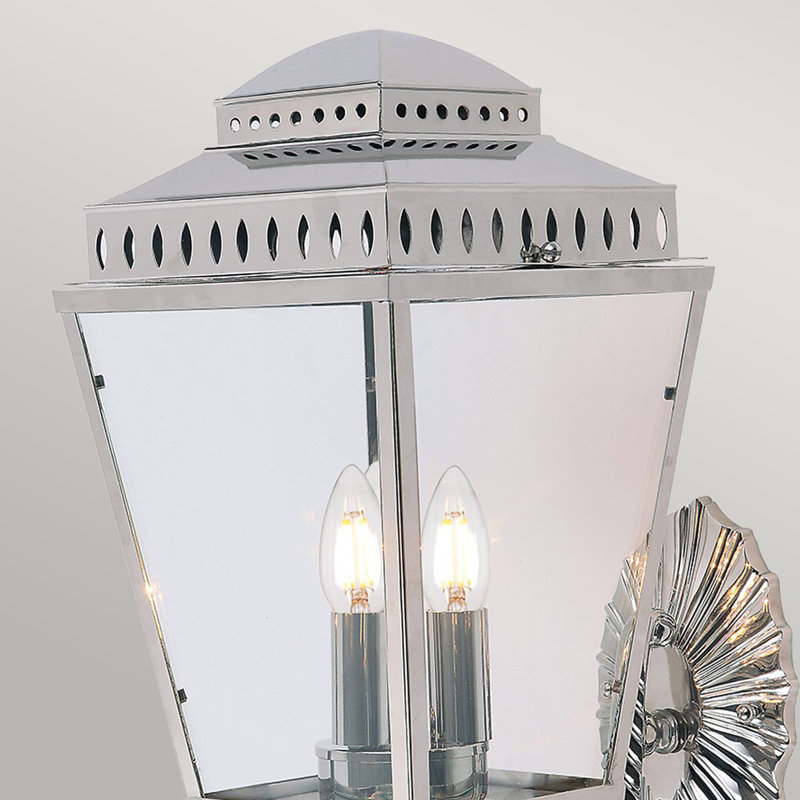 Ville 3 - Bulb Outdoor Wall Lantern, Polished Nickel