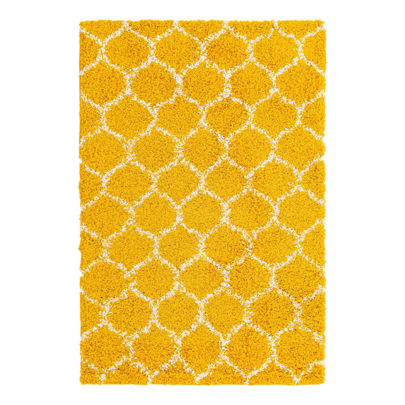 Tapis à poils longs Ruby Trellis - jaune, Rectangle 4pi x 6 pi