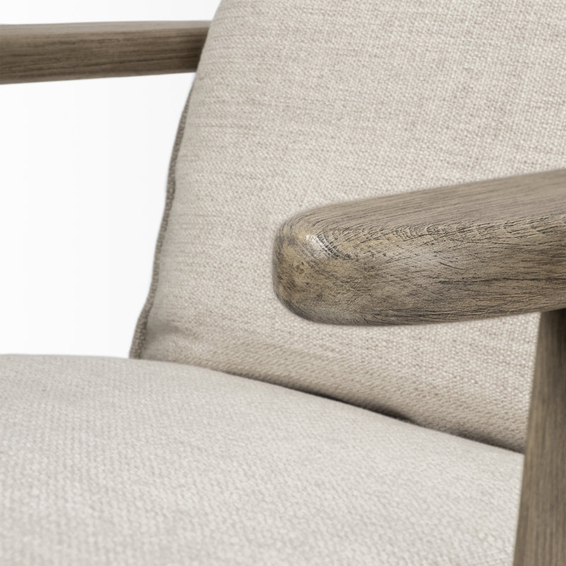 Roxy Upholstered Armchair, Ivory Cotton Blend