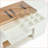Dressers Modern Storage Vanity Cabinet with 6 Drawers, Glass Tabletop, Jewelry Tray | Cream White | MDF+Glass