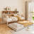 Storage Daybed With Trundle And Charging Station, Industrial Style Metal Daybed With Wood Bookcase, Twin Size Multi-Functional Platform Bed-2000263229