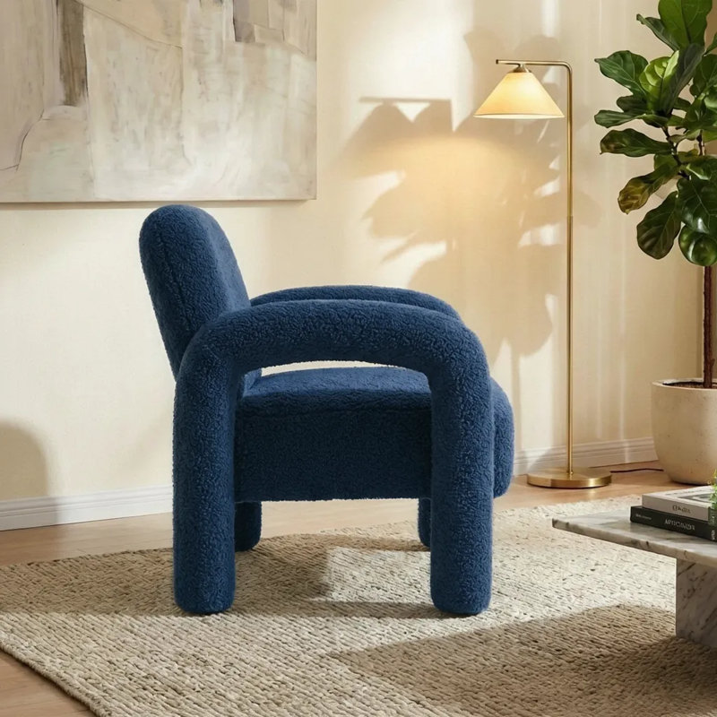 Fauteuil avec coussin moelleux, Bleu