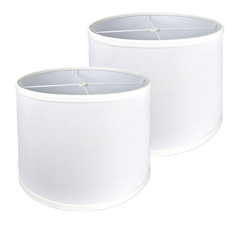 Easy Assembly Hardback Drum Lamp Shade, White