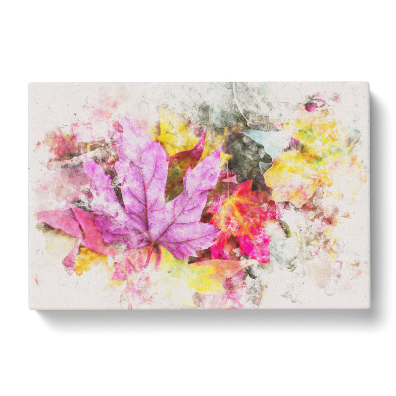 Colourful Autumn Leaves - Wrapped Canvas Print, 35cm H x 50cm W x 3cm D