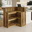Table de bar en bois clair avec fabrication en bois manufacturé et tablette intégrée pour les bars à domicile Îlots de cuisine et petits espaces de vie