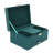 3-Layer Dark Green Flannel Ring Necklace Jewellery Box with Lock