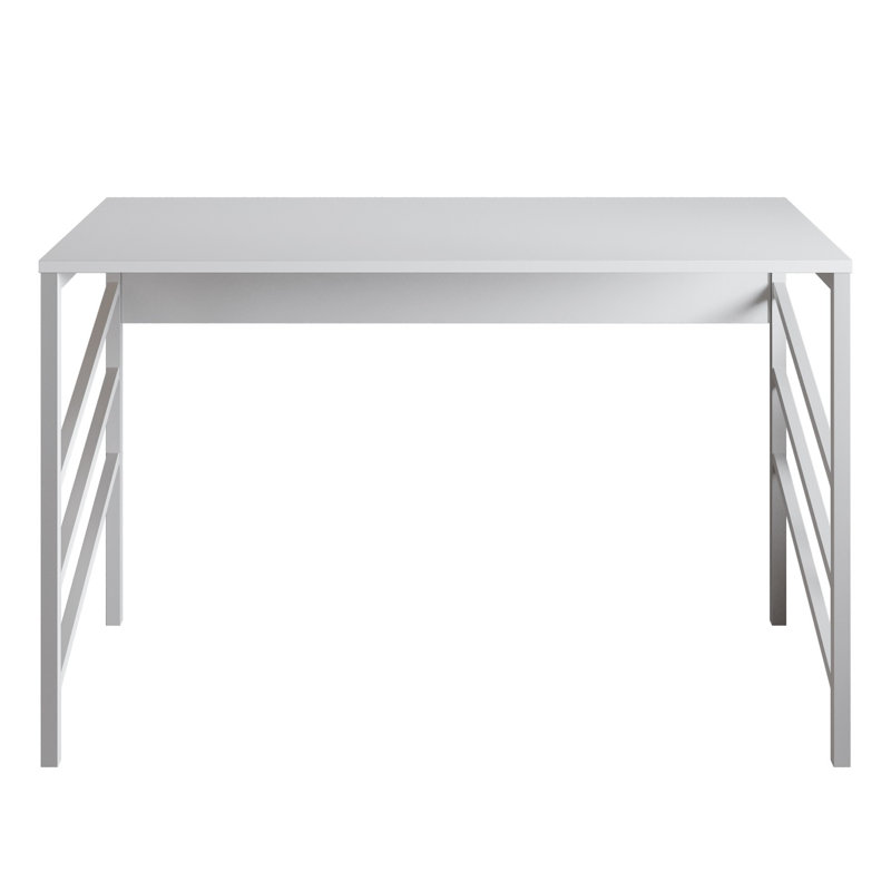 Alper Metal Base Writing Desk, White