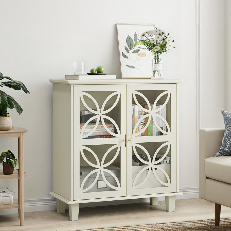 Buffet autoportant avec portes en verre trempé