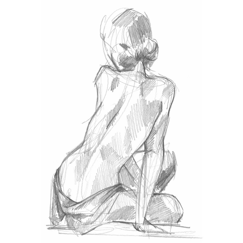 Sitting Pose II by Jennifer Paxton Parker - Wrapped Canvas Print, 46cm H x 30cm W