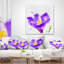 Grand coussin aquarelle imprimé floral - Crocus violet-30743844-30743848