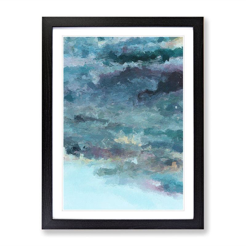 High Clouds Abstract - Single Picture Frame Painting, Black, 64cm H x 46cm W x 2cm D
