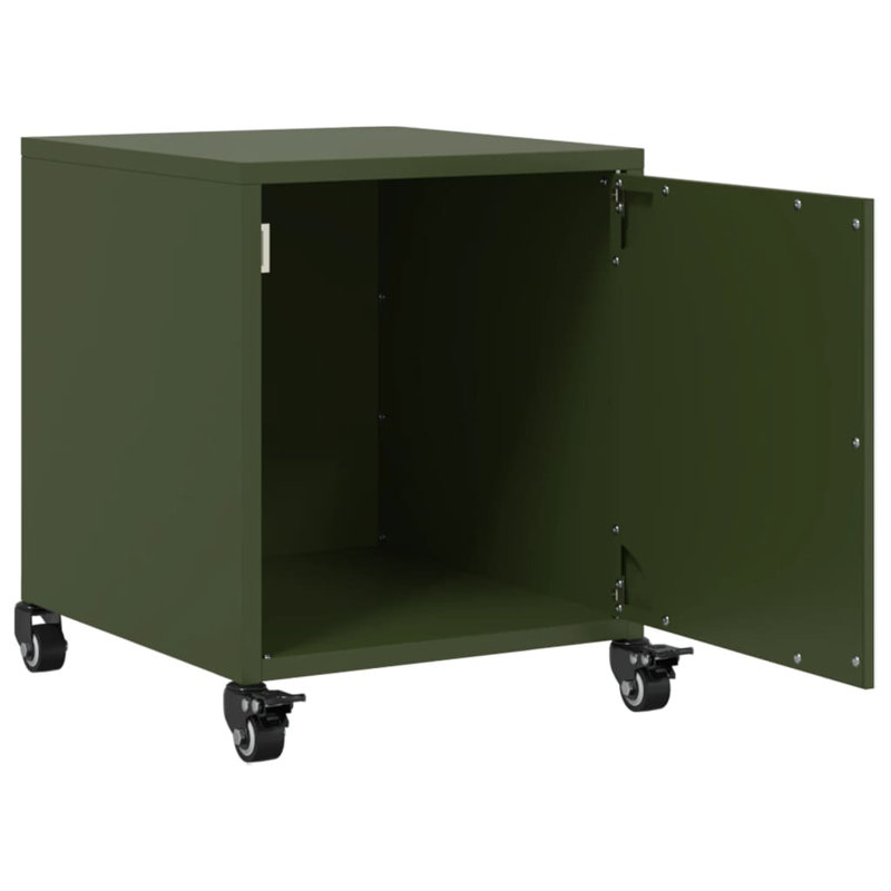 Preslei 36cm W Steel Bedside Table, Olive Green, Set of 2