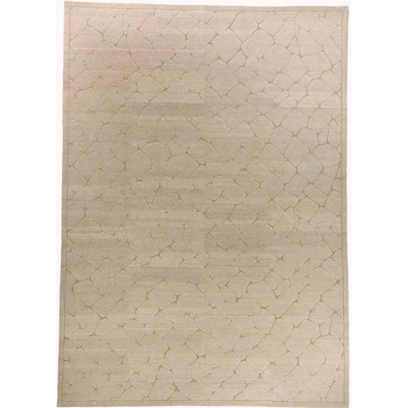 Tapis beige et beige noué à la main de haute qualité