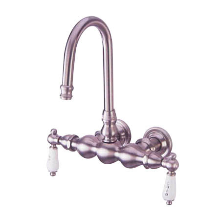 Vintage Double Handle Wall Mounted Clawfoot Tub Faucet, Chrome