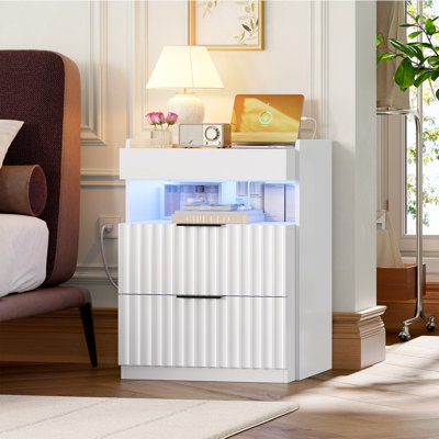 Stalbridge 3 Drawe-Nightstands, 2 Pcs, White