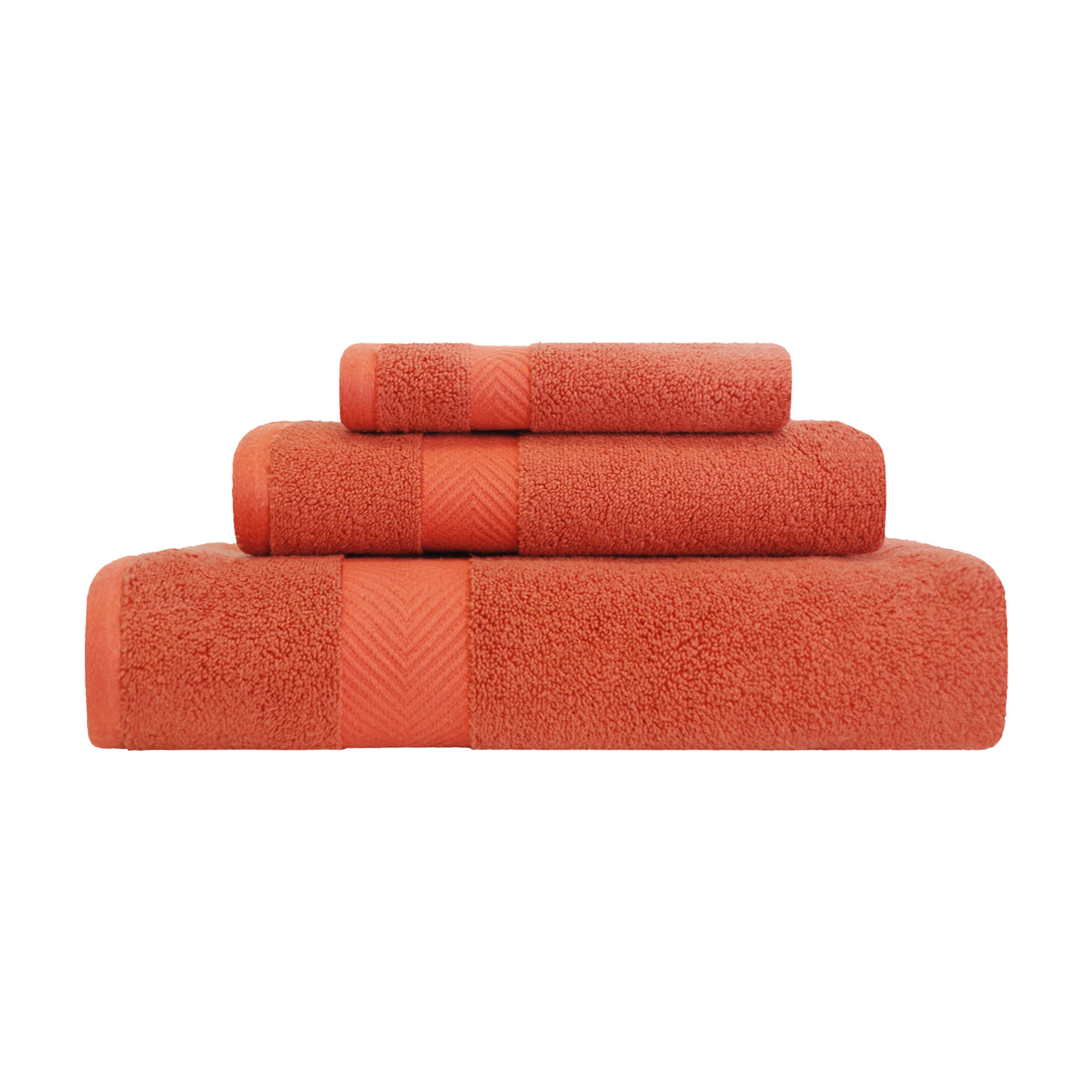 Hamachi Zero-Twist 3 Piece 100% Cotton Towel Set, Brick
