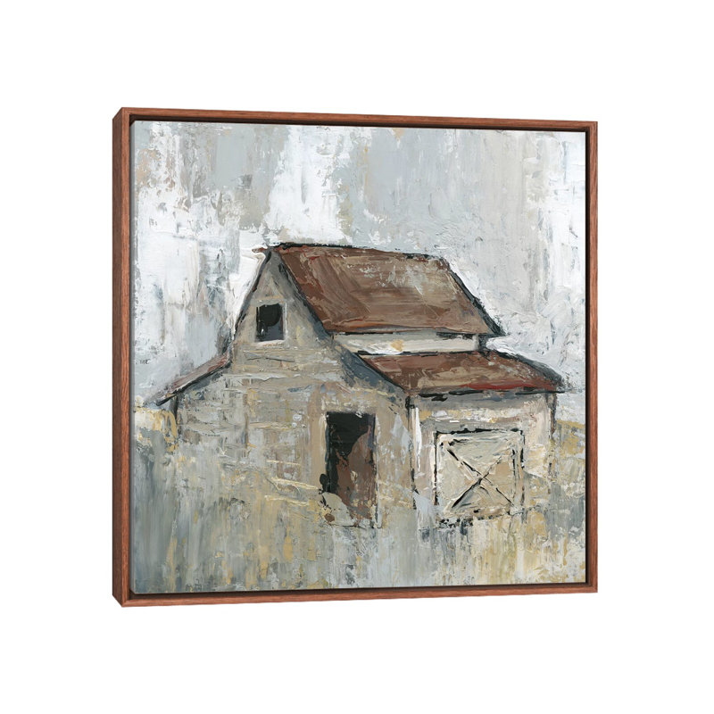 Grange à midi par Carol Robinson - reproduction d'art, H 37 po x l 37 po x P 1,5 po, Toile avec cadre en bois classique