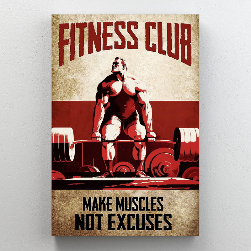 Fitness club sur toile, impression, H 36 po x l 24 po x P 1,25 po