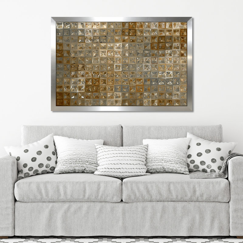«Tile Art # 6 2013», impression sur toile, H 21,5 po x l 27,5 po x P 0,75 po, Encadrement argenté