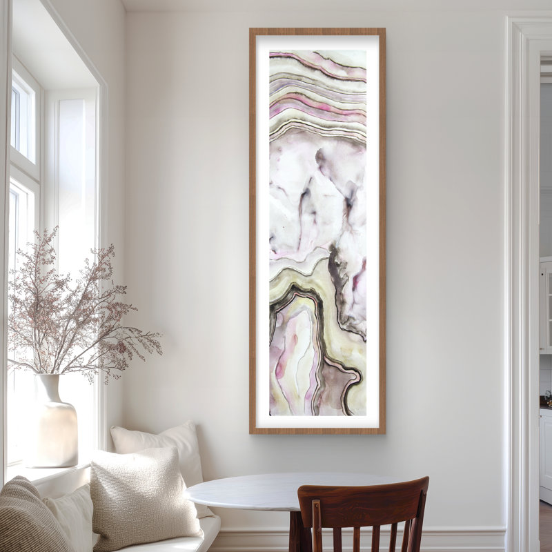 Agate - Pink Framed Matted Print for Elegant Home Decor