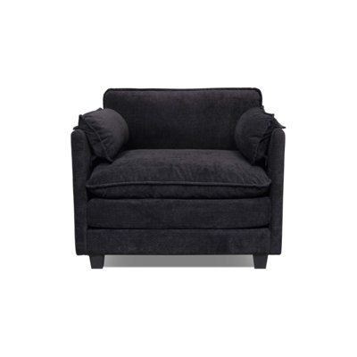 Très grand canapé-lit simple Boucle avec siège plus large, coussin double profond et repose-pieds portatif pour le salon et la chambre à coucher