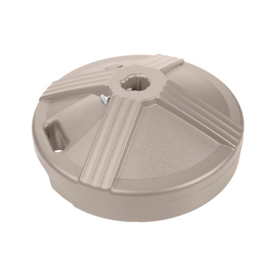 US Weight 50 lbs. Prefilled Concrete Round Outdoor Patio Umbrella Base in Beige