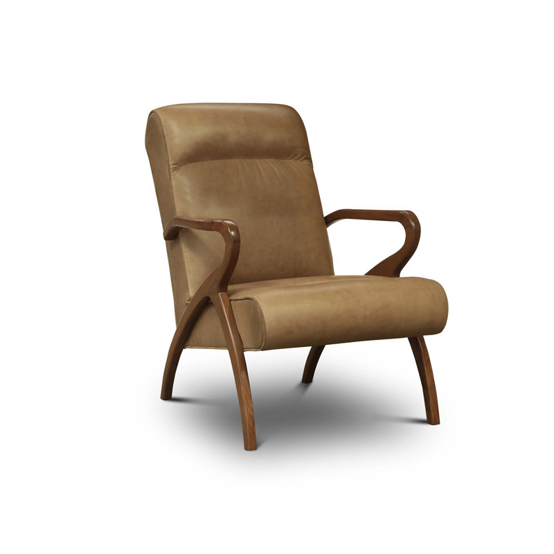 Fauteuil en cuir véritable l 27 po Adele, Polo (Maestro Artisano), Espresso