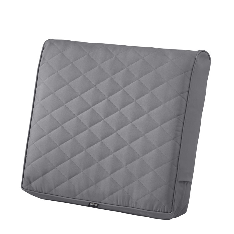 Ayvion Water-Resistant Patio Quilted Lounge Cushion, 4" H x 21" W x 20" D, Gray