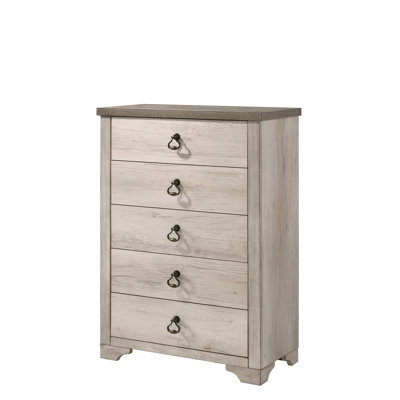 Commode à 5 tiroirs en bois flotté de style chalet vieilli 1Pc